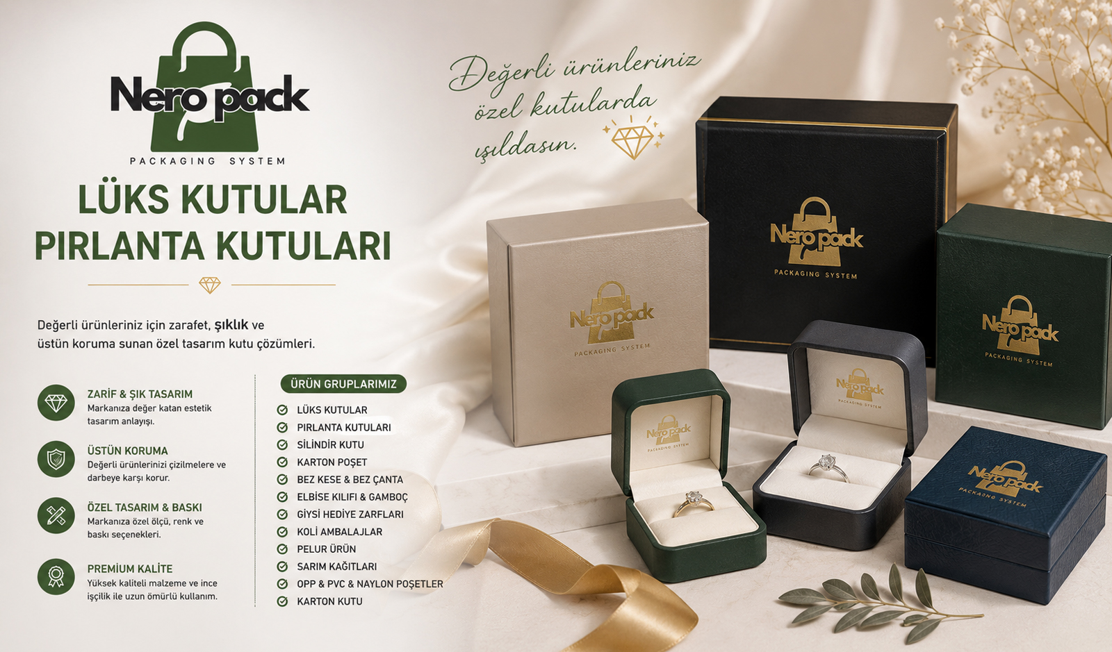 Lüks Kutular ve Pırlanta Kutuları çözümleri